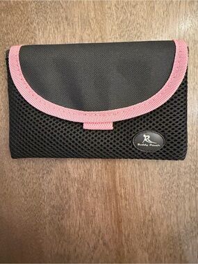 Buddy Pouch Black Wallet with Pink Trim